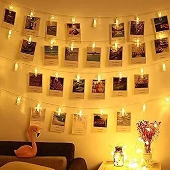 Home 16 LED Photo Clip String Lights for Hanging Photos Cards